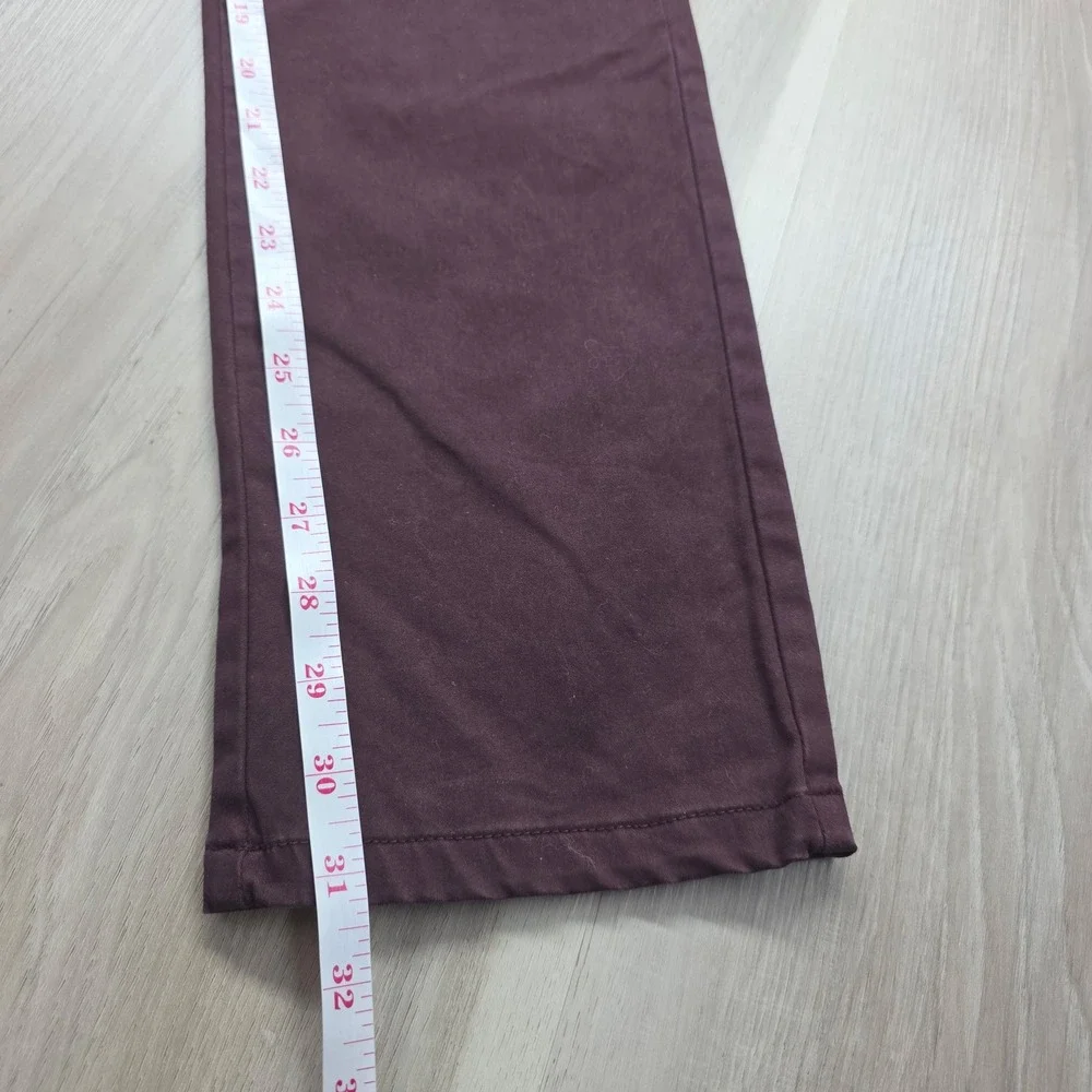 Noyes Made in Italy Pants Mens 32‎ Burgundy Maroon Cotton Stretch Trousers EU 48